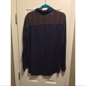 Ladies Fashion Button Up with Stitching